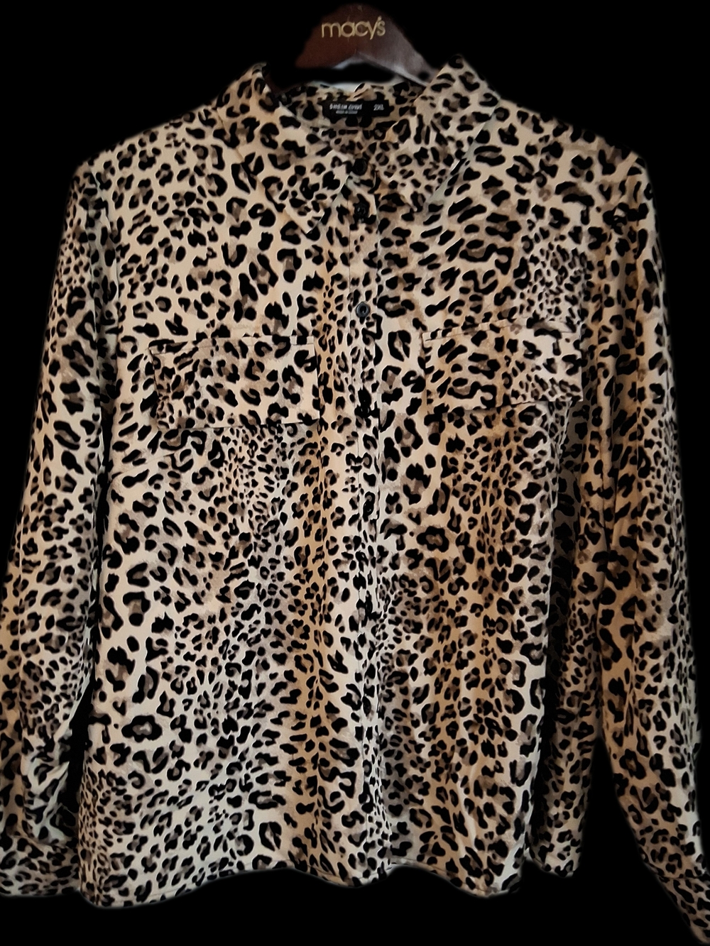 SHEIN Beige & Black Leopard Print Shirt Jacket